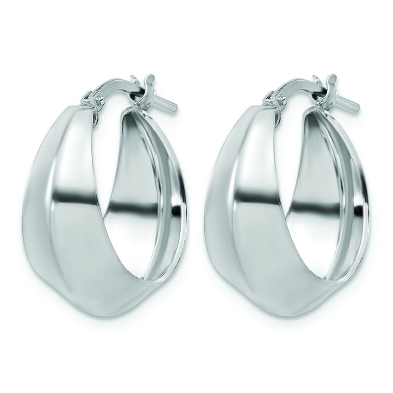 Polished Hoop Earrings in Sterling Silver image number null